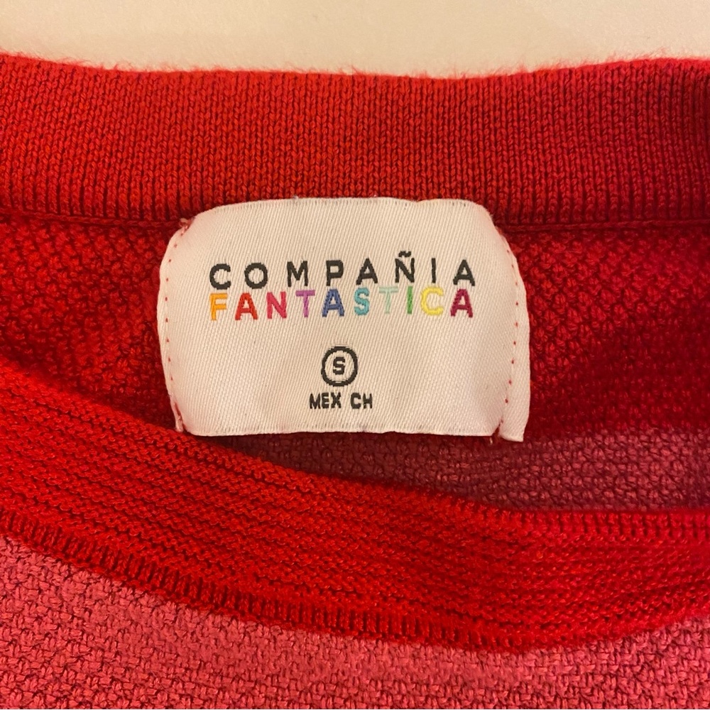 Compañia Fantastica Small Red Pink Striped Sweater - Picture 6 of 9